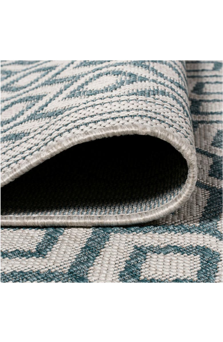 JONATHAN Y Marvao Diamond Trellis Indoor/Outdoor Area Rug, Alternate, color, Teal/Gray