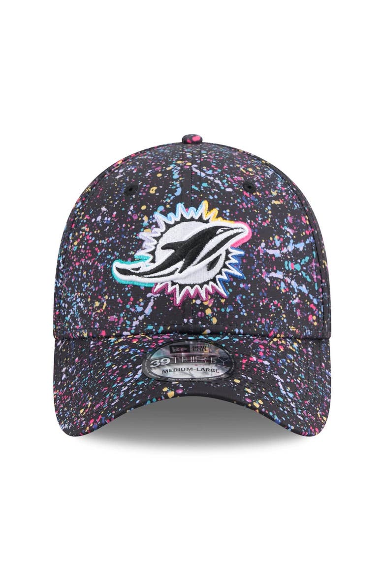 Men's New Era  Black Miami Dolphins 2025 NFL Crucial Catch 39THIRTY Flex Hat, Alternate, color, Black