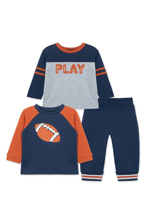 Football Long Sleeve Graphic T-Shirts & Joggers Set (Baby)