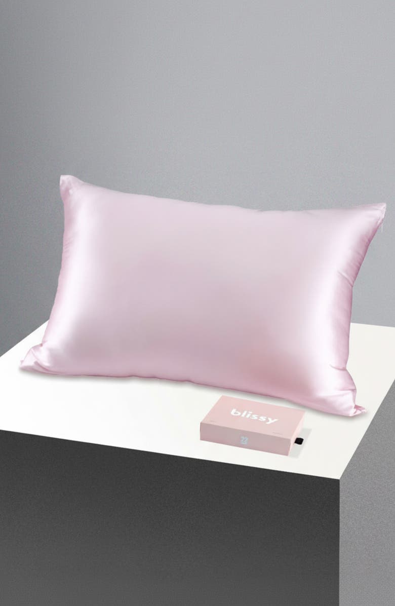 BLISSY Mulberry Silk Pillowcase, Alternate, color, Blush