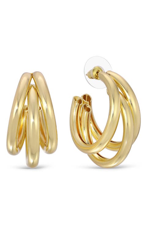 Lydia 3 Loop Drop Earrings