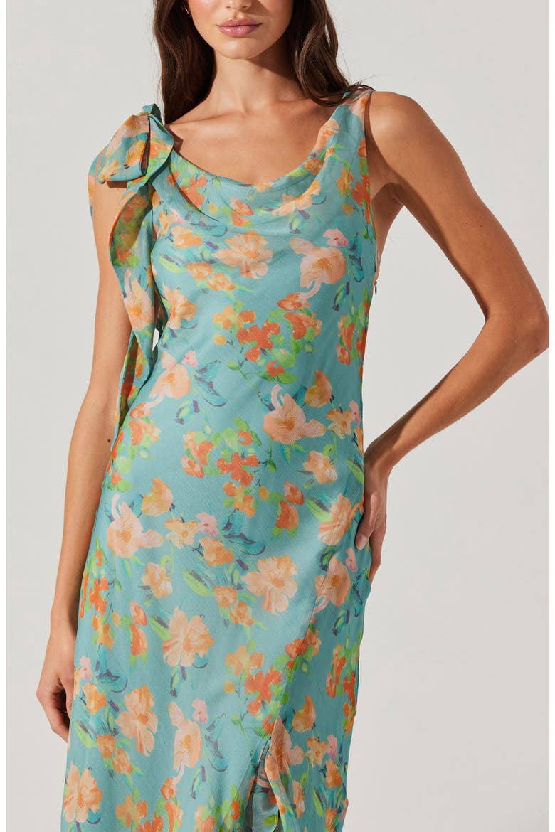 Isabelle Floral Slipdress, Alternate, color, BLUE ORANGE FLORAL