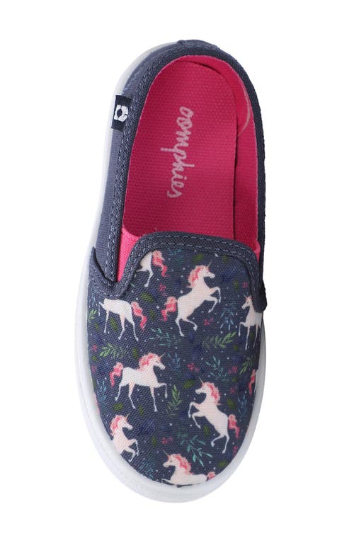 Oomphies Kids' Madison Slip-on Sneaker In Navy/multi