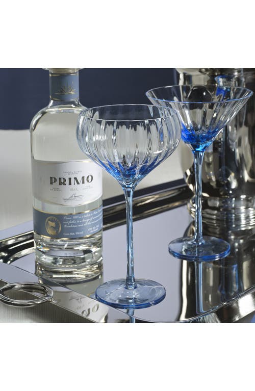 Zodax Malden Optic Set Of 4 Cocktail Glasses In Blue