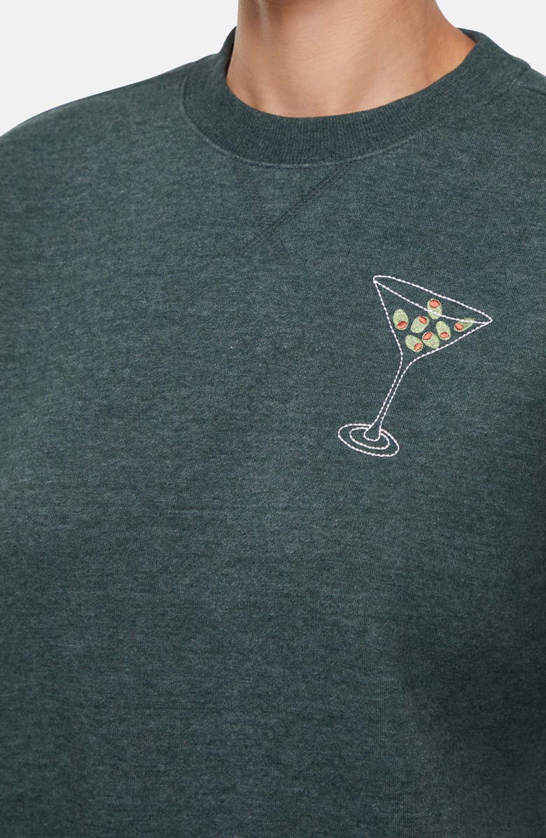 Wildfox Extra Olives Charlie Embroidered Sweatshirt, Alternate, color, Pine Grove