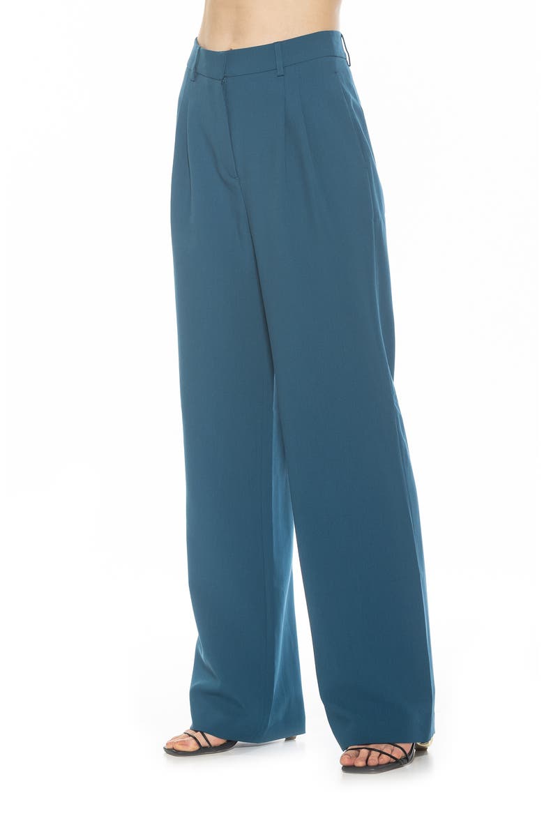 Ellie Pleated Wide Leg Pants, Alternate, color, TEAL