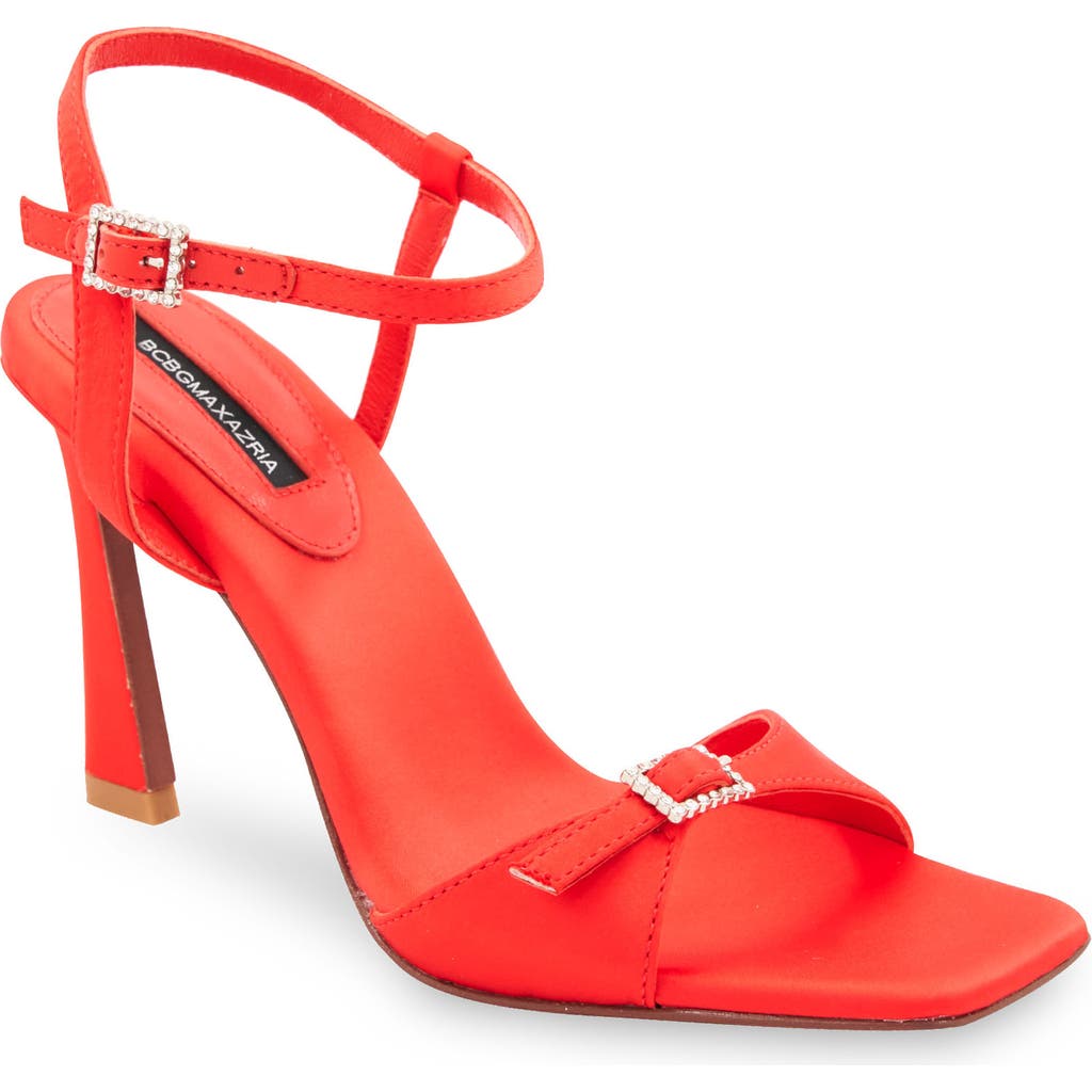 Bcbg Max Azria Skena Ankle Strap Sandal In Red