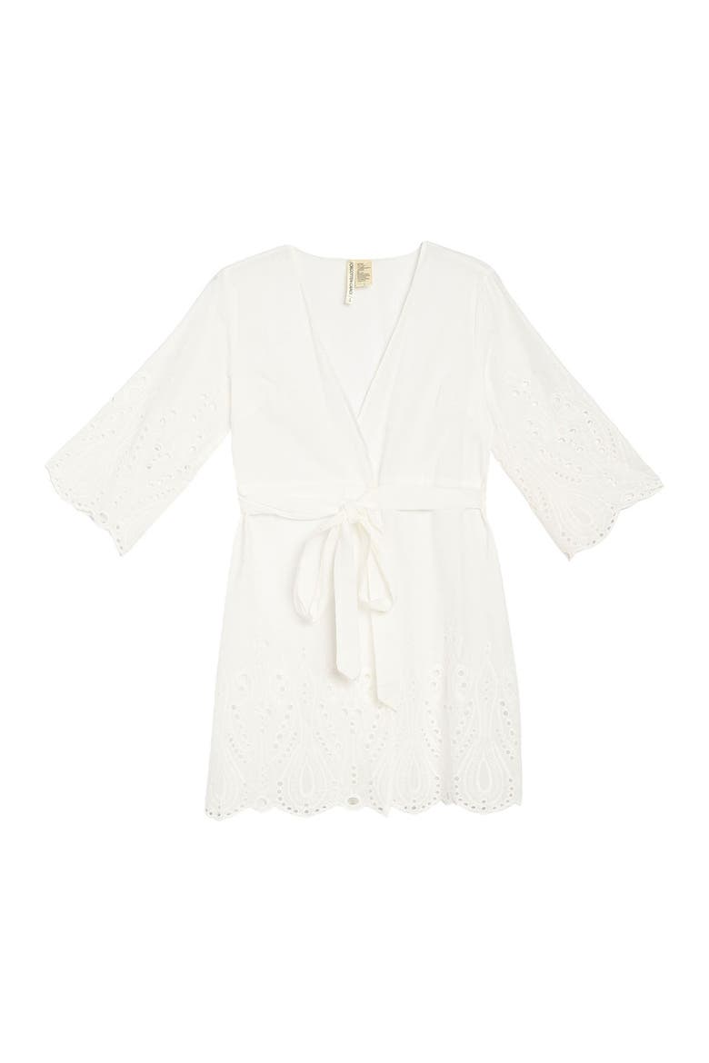 Eyelet Knit Dress, Main, color, WHITE