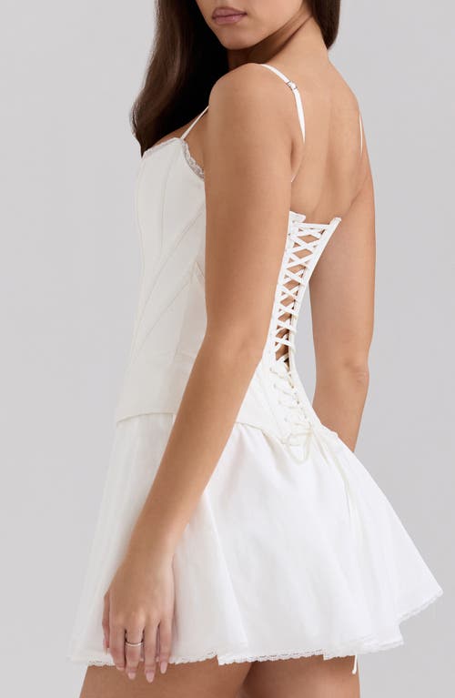 Shop House Of Cb Celia Lace Trim Miniskirt