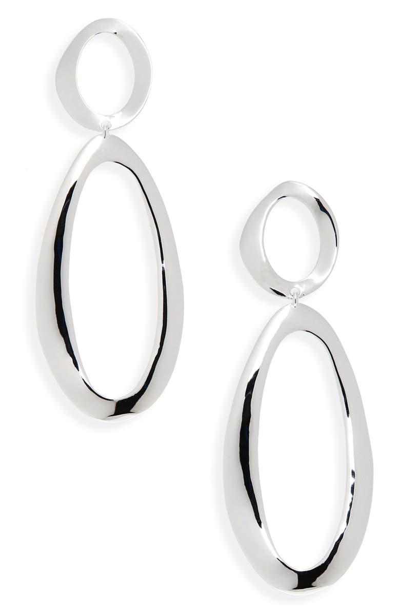 Ippolita Large Oval Snowman Wavy Earrings, Alternate, color, Silver