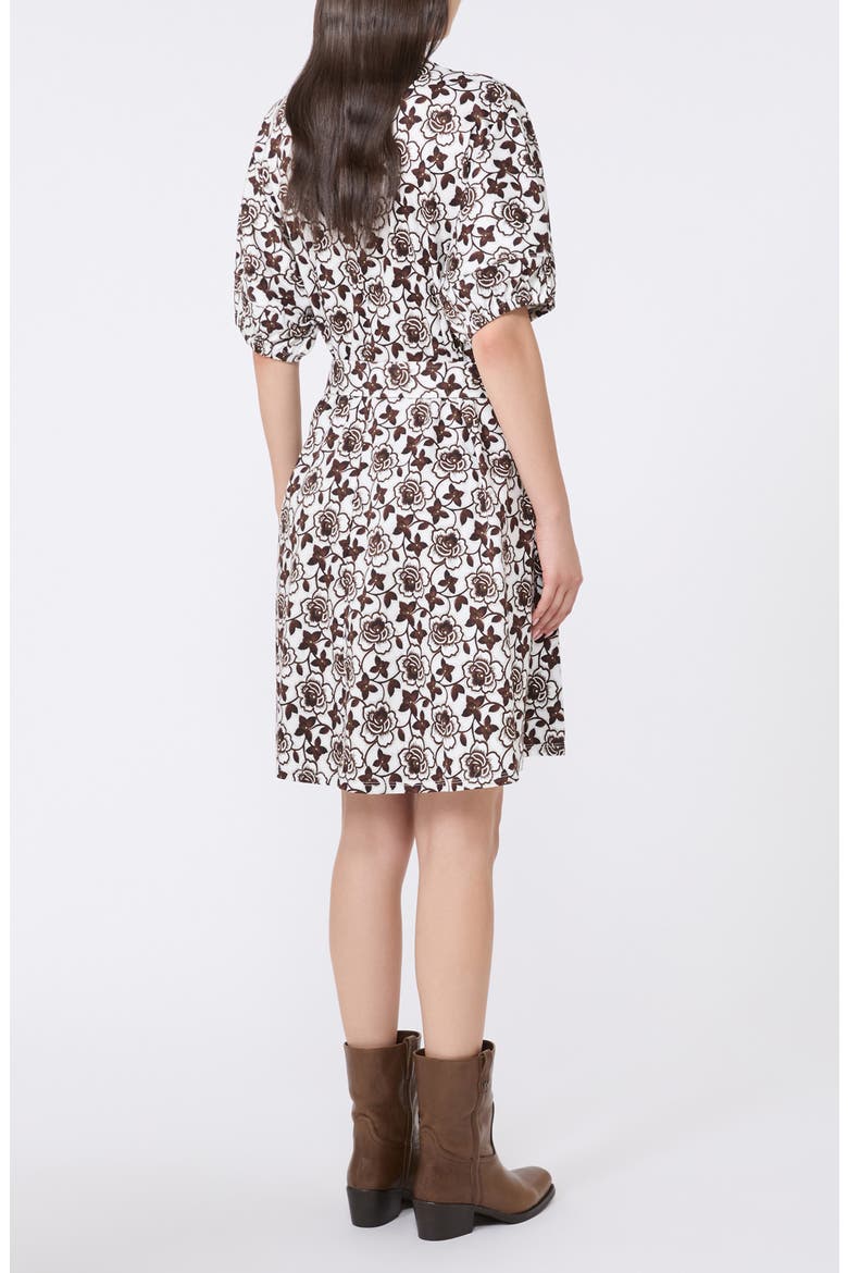 Genero Floral Cotton Jersey Dress, Alternate, color, BROWN