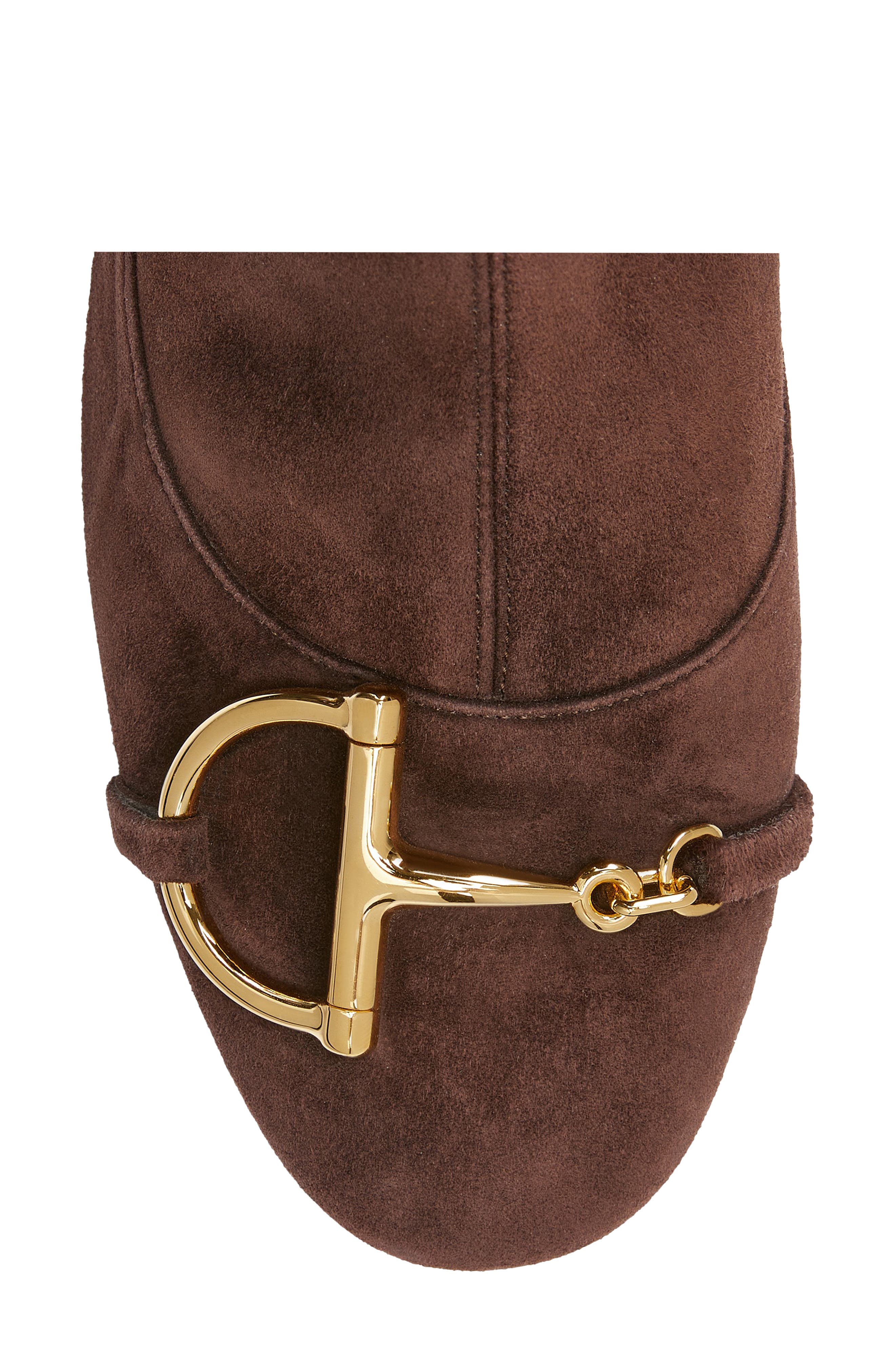 Gucci Alfa Horsebit Bootie, Alternate, color, Brown Chocolate