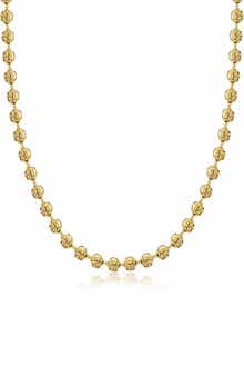 BEST SILVER Gold Plated Sterling Silver Moon Ball Chain Necklace