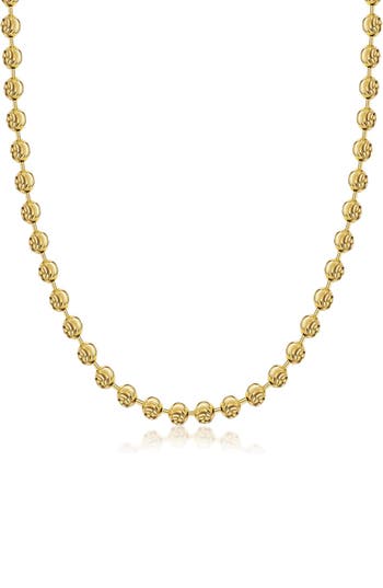 Best Silver Gold Plated Sterling Silver Moon Ball Chain Necklace In Gold