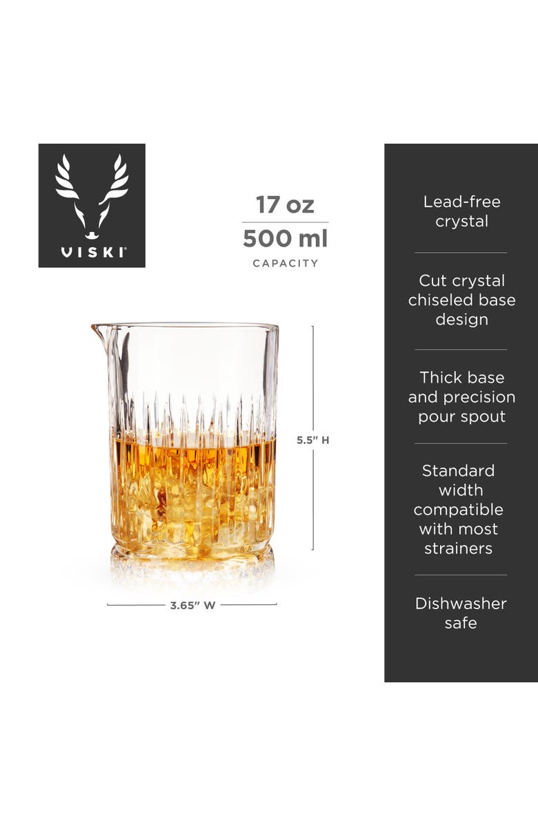 Viski Pedestal Crystal Mixing Glass, Alternate, color, Clear