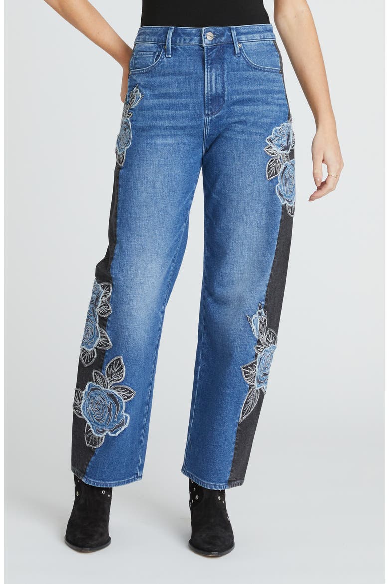 Driftwood Lucy Rose Patchwork Barrel Leg Jeans (Women) | Nordstromrack