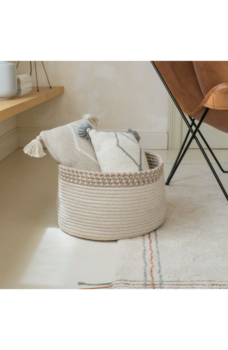 Lorena Canals Basket Kilo, Alternate, color, Natural, Toffee, Vintage Blue