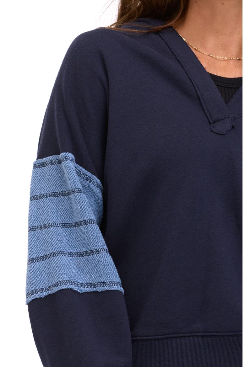 Sophia Oversized V-Neck Sweatshirt, Alternate, color, GALAXY / STORM