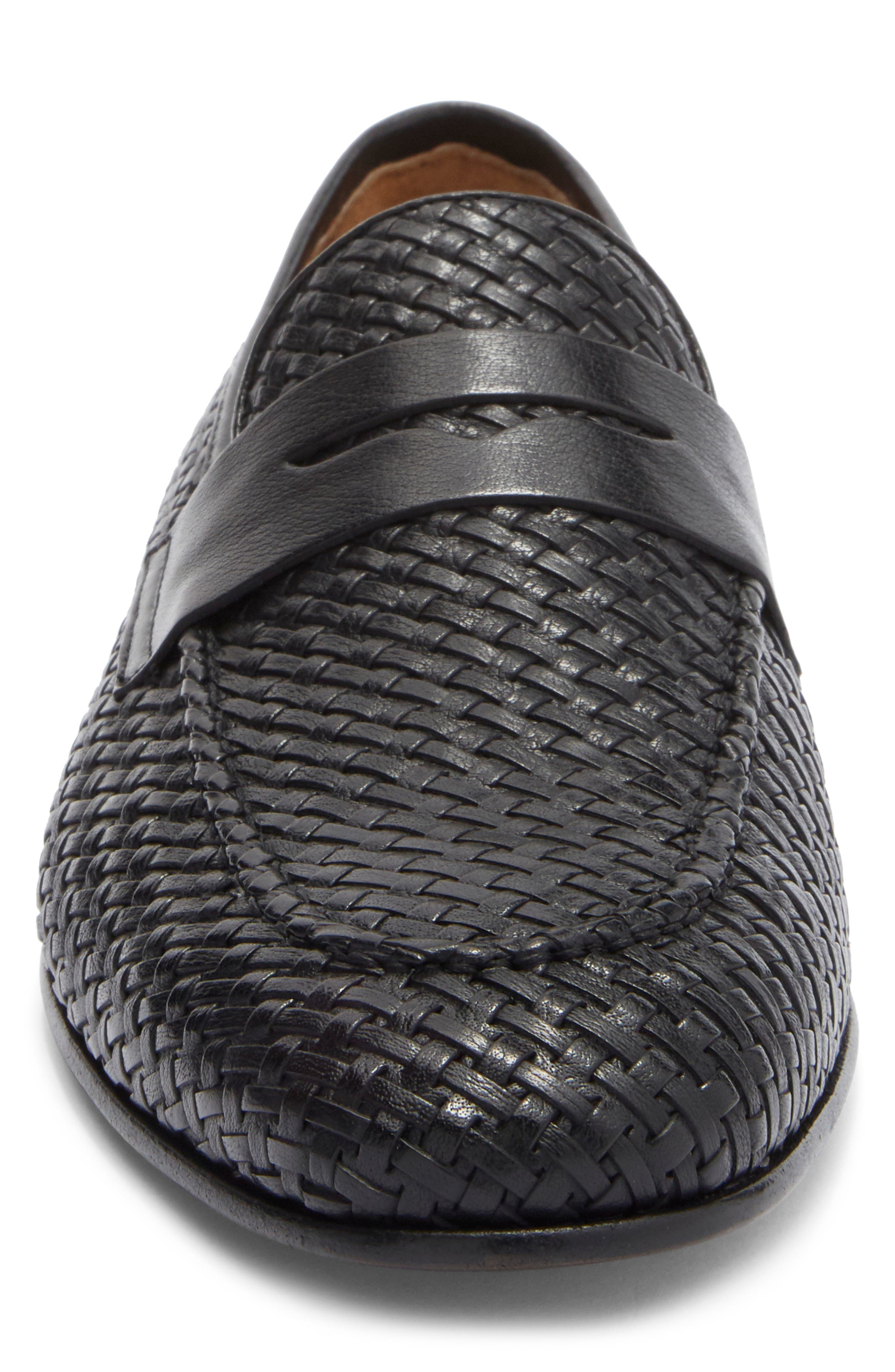 ANTONIO MAURIZI Woven Penny Loafer, Alternate, color, Nero