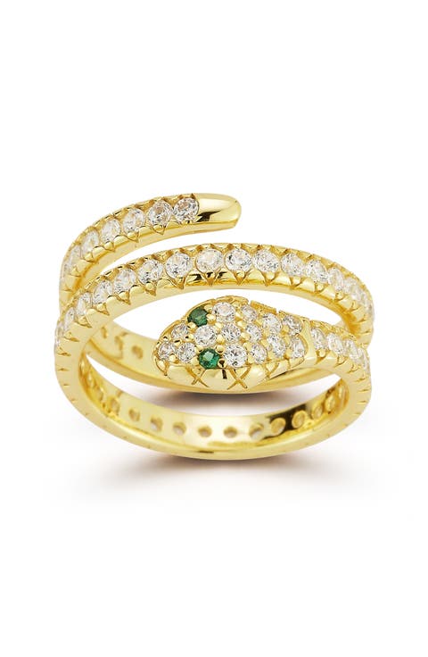 Snake Wrap Pavé Cubic Zirconia Ring