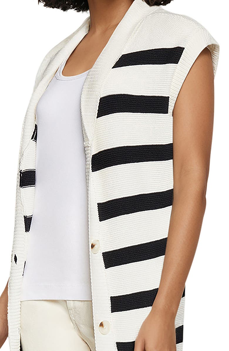 Three Dots MacKenzie Duster, Alternate, color, Sugar Swizzle/Black Stripe