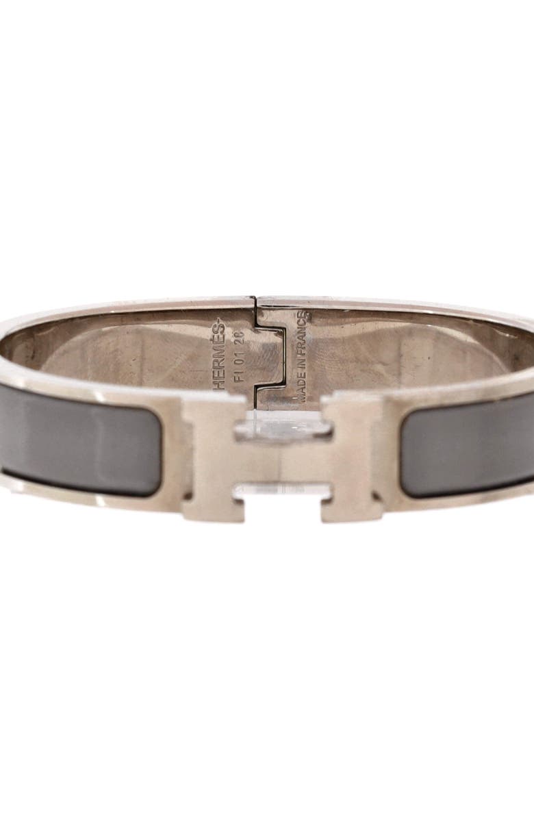 Pre-Owned Hermes Clic H Bracelet Enamel Narrow, Alternate, color, Gray