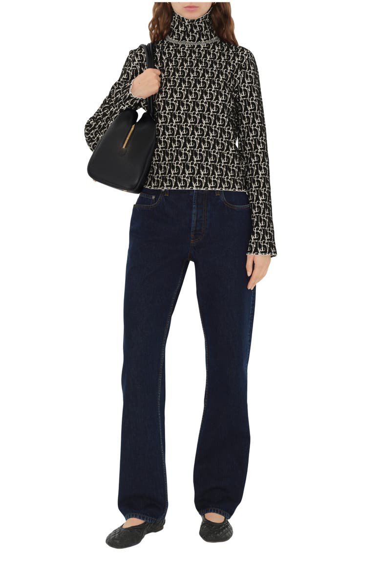 Burberry B Charm Wool Blend Sweater, Main, color, Black