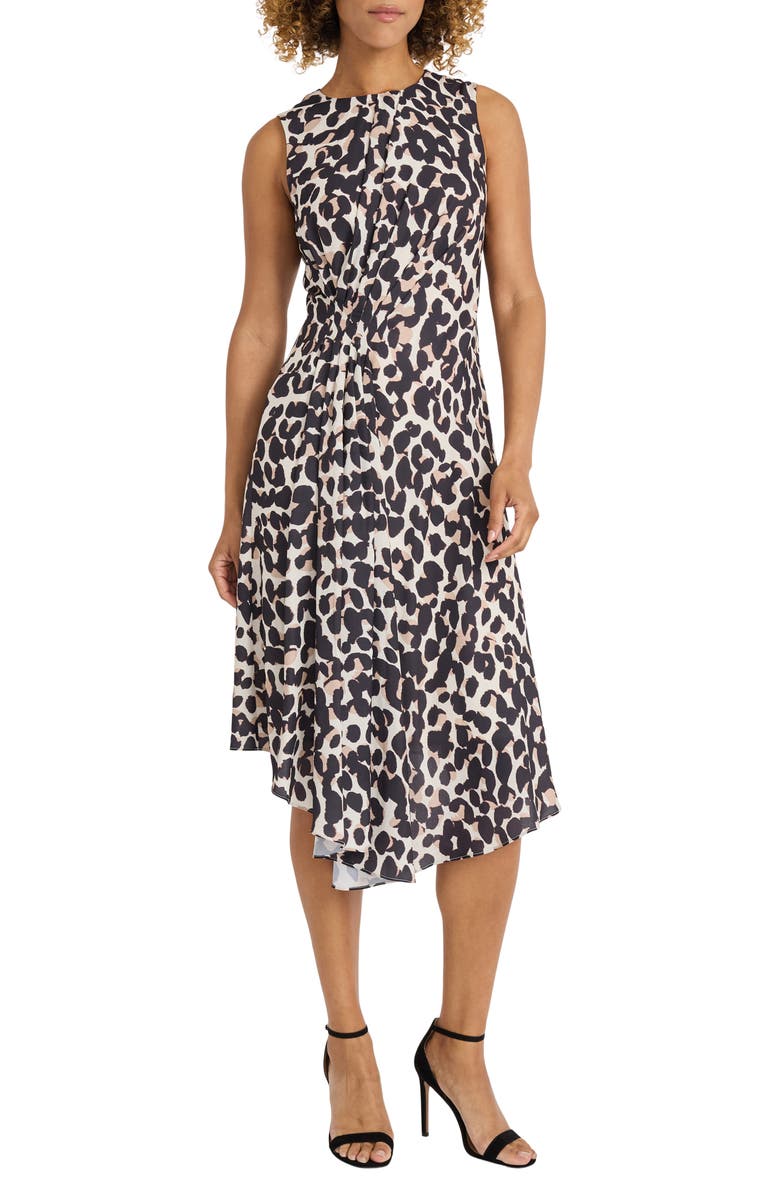Maggy London Drape Side Midi Dress, Main, color, 