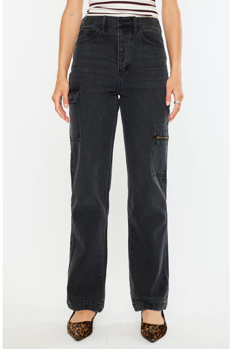 Semarea Ultra High Rise 90's Straight Leg Jeans, Main, color, Dark Gray