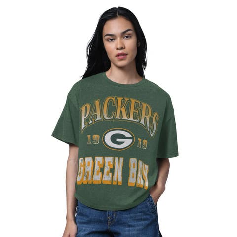 Women
s Starter Heather Green Green Bay Packers Oversized Hall of Fame T-Shirt
