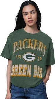 STARTER Women's Starter Heather Green Green Bay Packers Oversized Hall of Fame T-Shirt