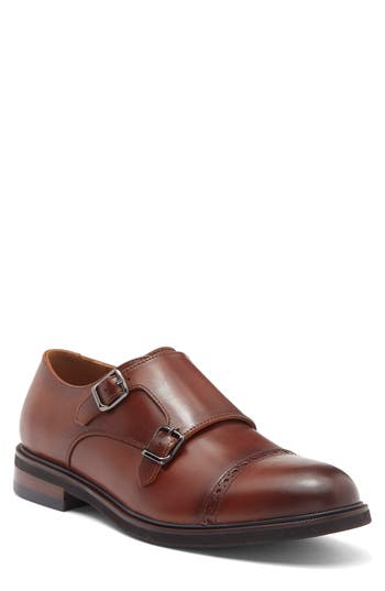 Nordstrom Rack Ruben Cap Toe Double Monk Strap Shoe In Brown