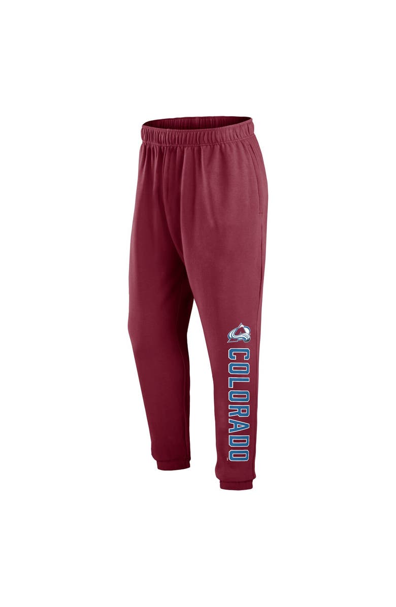 FANATICS Men's Fanatics Branded Burgundy Colorado Avalanche Chop Block Fleece Sweatpants, Alternate, color, 