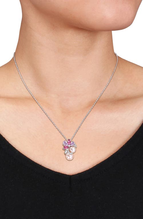 Delmar 7-9mm Cultured Freshwater Pearl Pendant Necklace In Silver