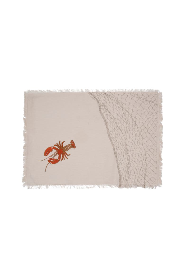 Lobster Embroidered Table Runner, Alternate, color, Red