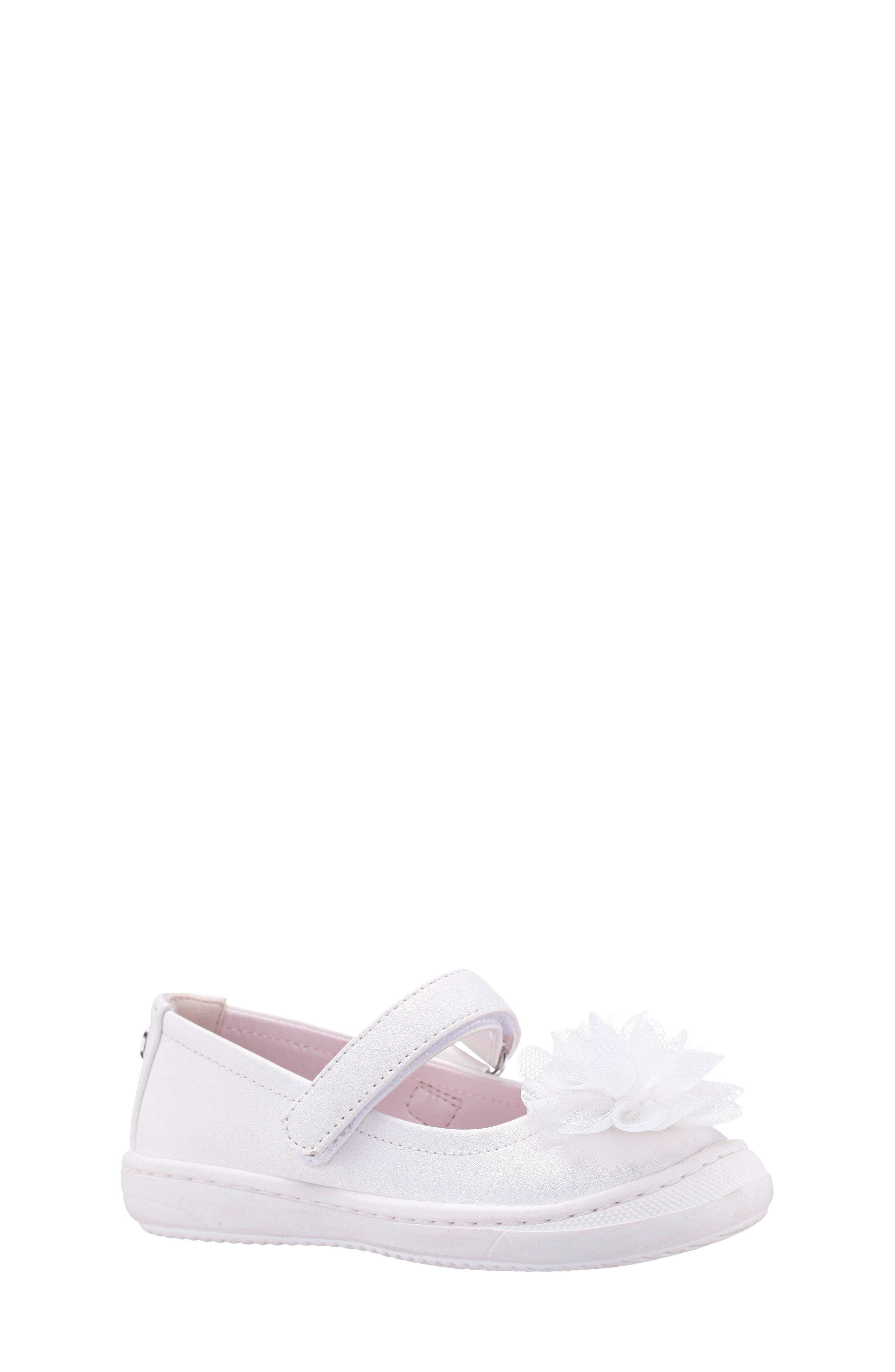 Nina Kids' Natty Mary Jane Flat, Main, color, White