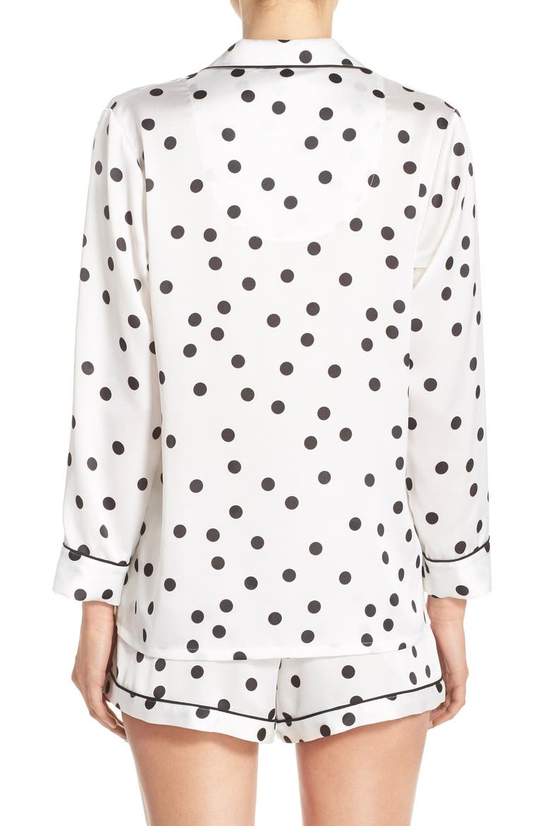 kate spade new york satin short pajamas, Alternate, color, SHADOW DOT