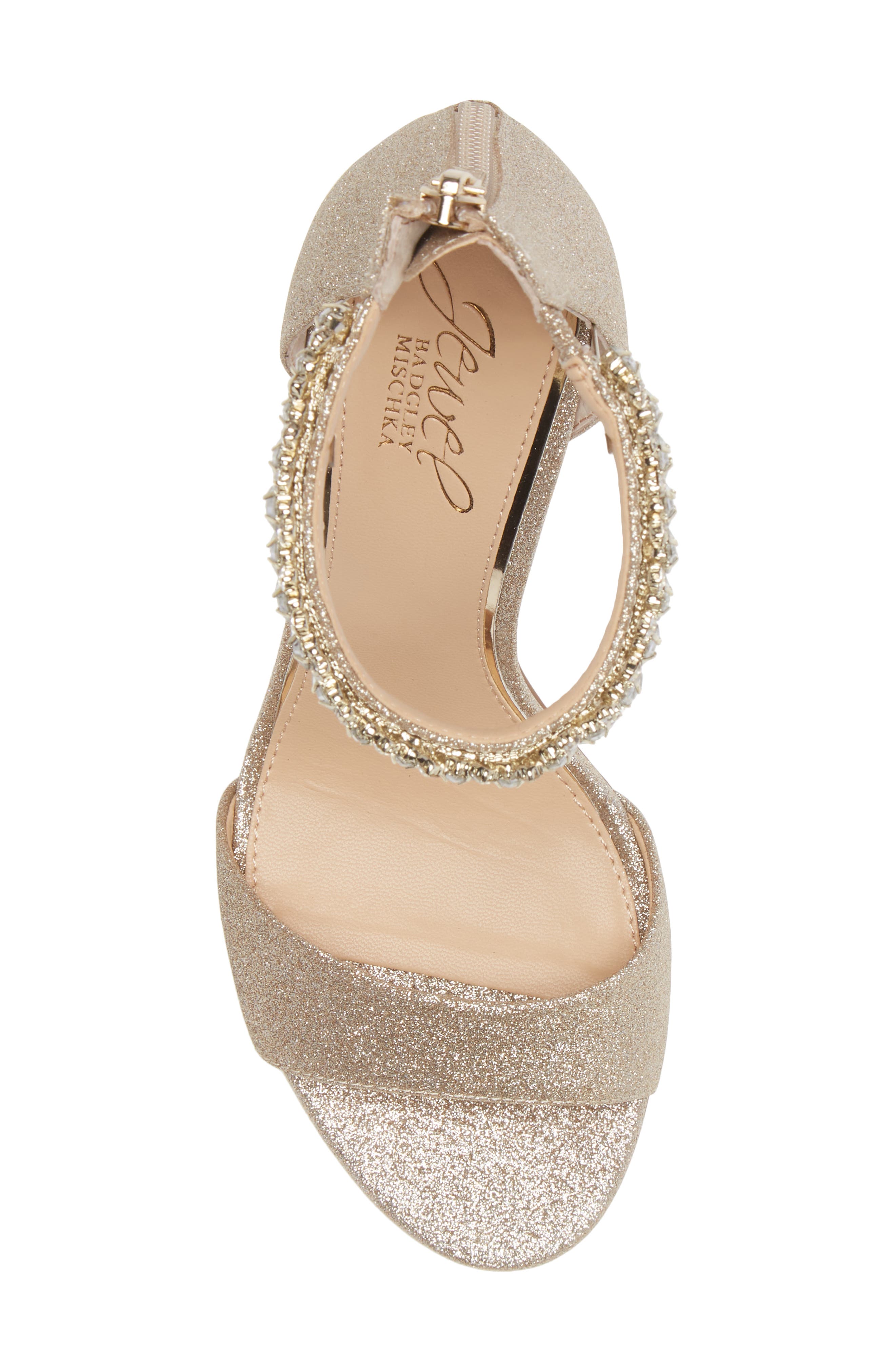 Jewel Badgley Mischka Badgley Mischka Collection Louise Ankle Strap Sandal, Alternate, color, Light Gold