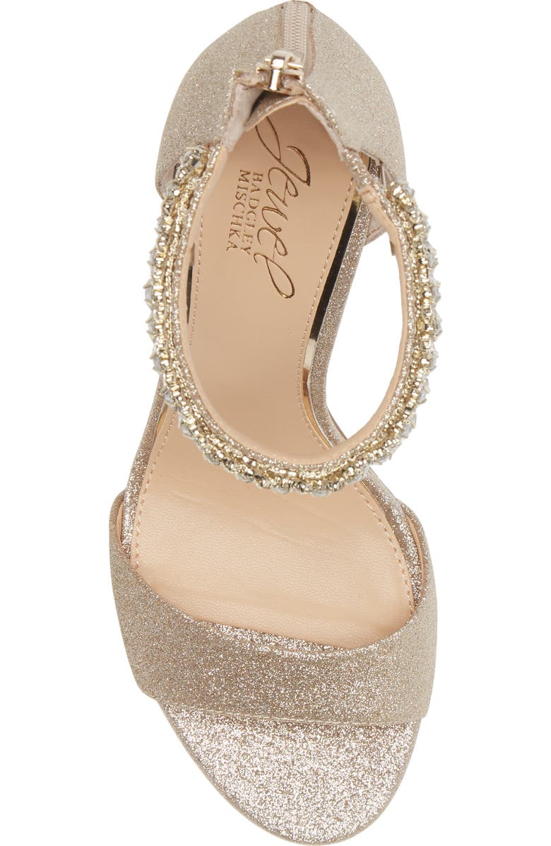 Jewel Badgley Mischka Badgley Mischka Collection Louise Ankle Strap Sandal, Alternate, color, Light Gold