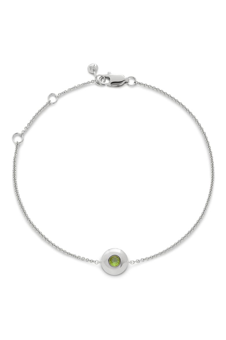 August Birthstone Chain Bracelet, Main, color, STERLING SILVER / PERIODT