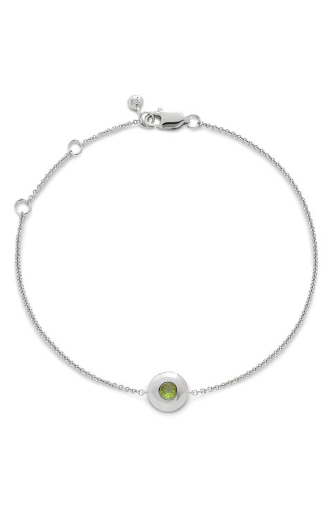August Birthstone Chain Bracelet