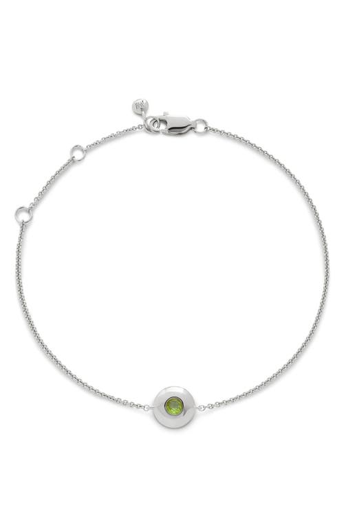 Monica Vinader Sterling Silver August Birthstone Chain Bracelet Peridot In Metallic