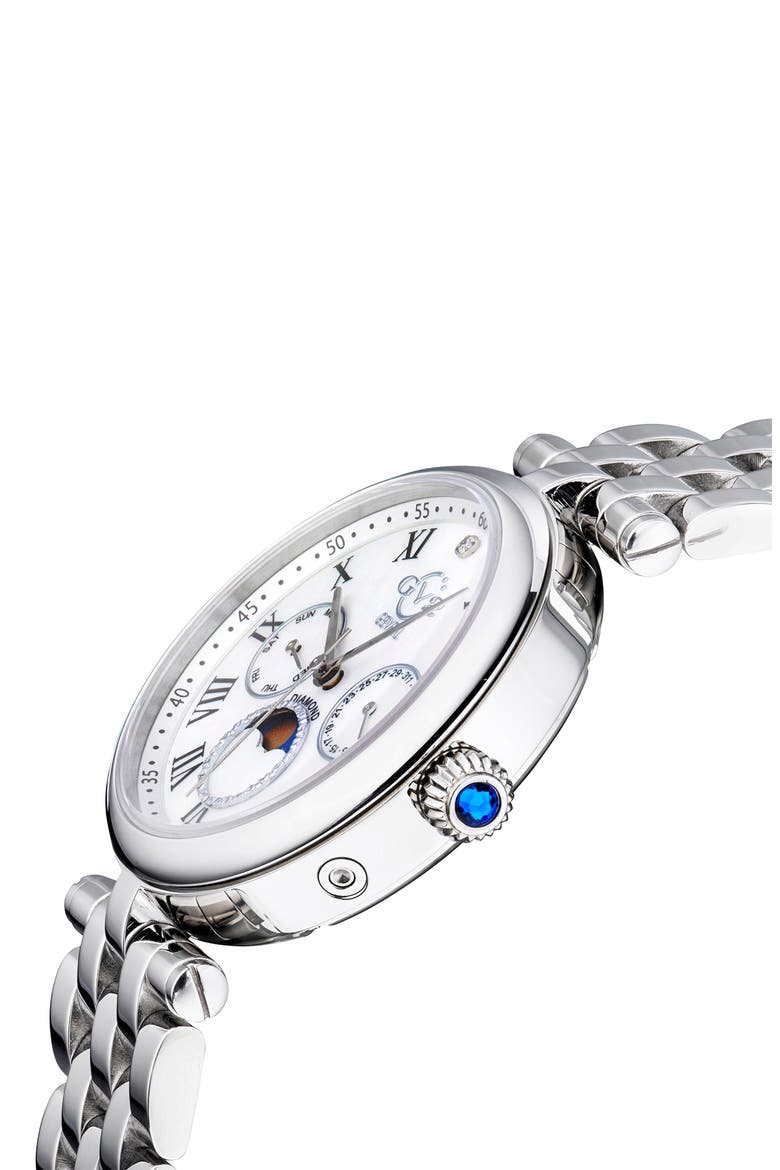 Florence Diamond Bracelet Watch, 36mm, Alternate, color, SILVER