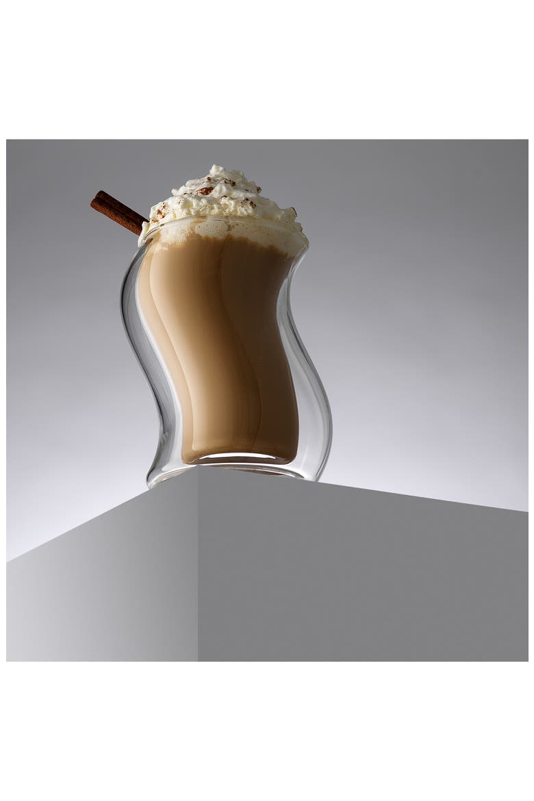 Pivot Double Wall Coffee Glass - Set of 2, Alternate, color, CLEAR