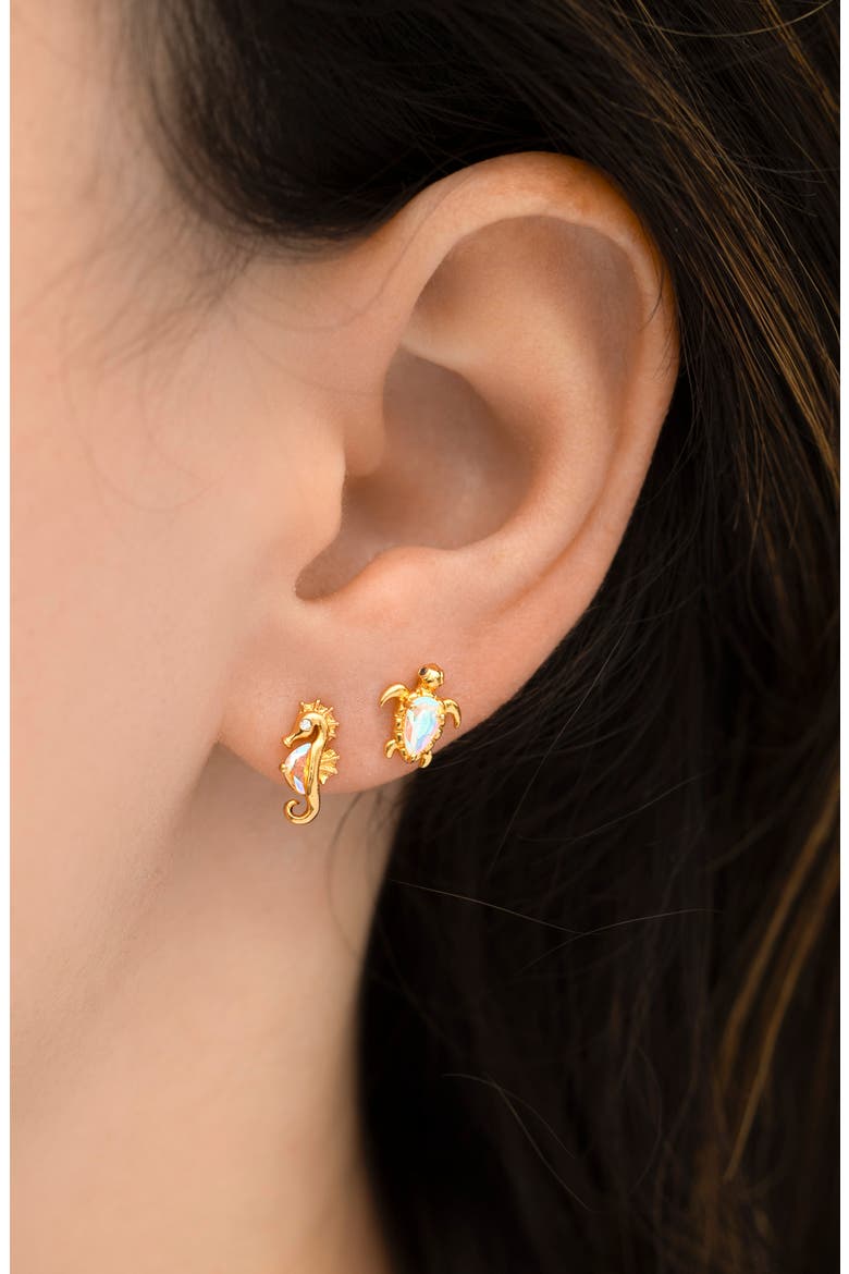 Seas Set of 4 Stud Earrings, Alternate, color, GOLD