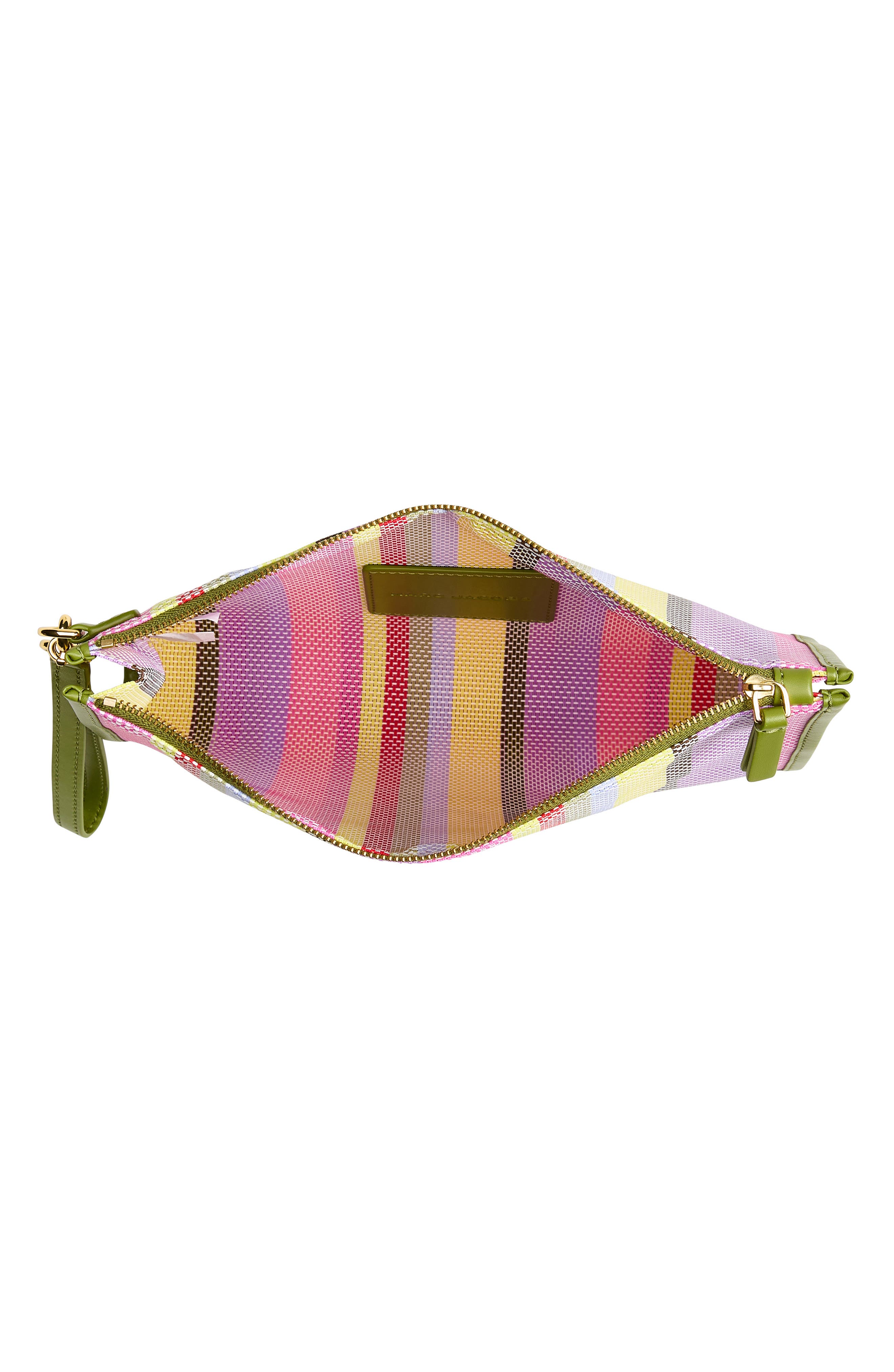 Marc Jacobs The Large Stripe Mesh Pouch, Alternate, color, Purple Multi