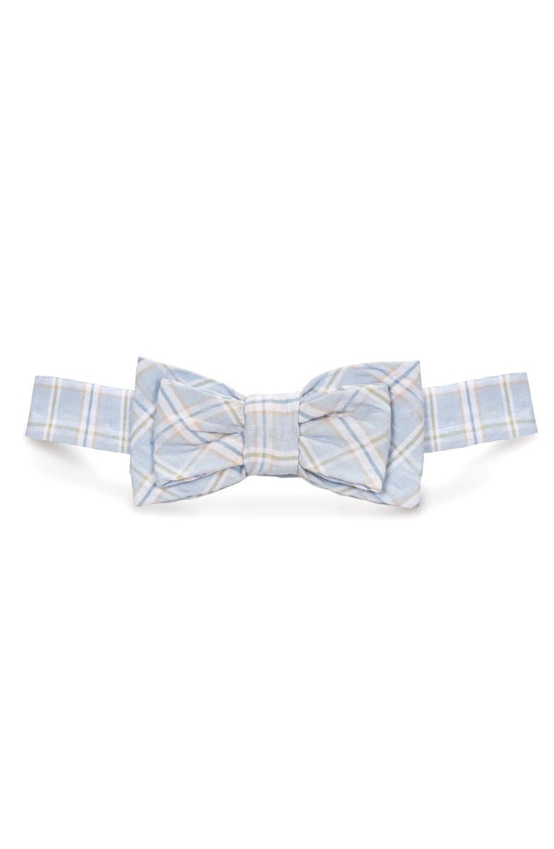Hope & Henry Kids' Classic Seersucker Bow Tie, Main, color, Blue Chateau Check