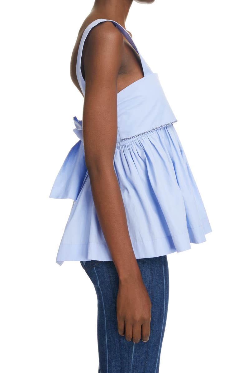 Chloé Bow Back Cotton Poplin Top, Alternate, color, 