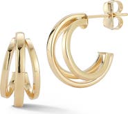 Ember Fine Jewelry 14K Gold Triple Ring Hoop Earrings