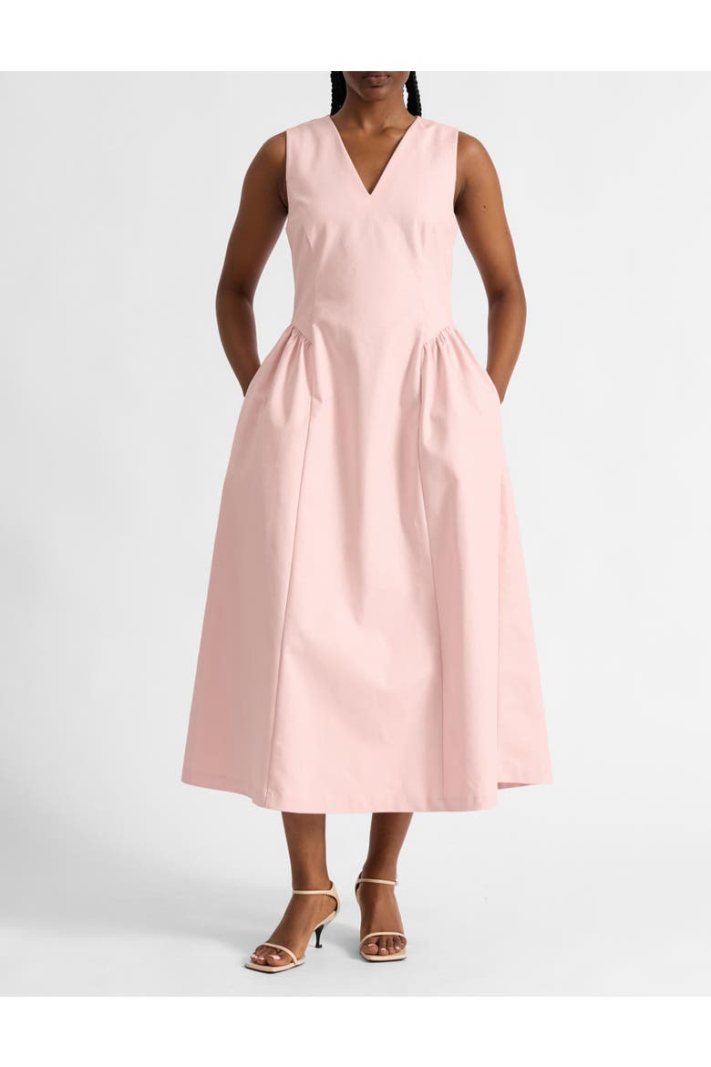 Cotton Sateen Gathered Side Dress, Alternate, color, Pink